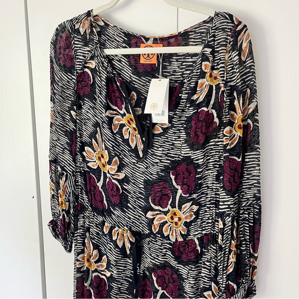 NWT Tory Burch Silk Lace Maxi Dress 4